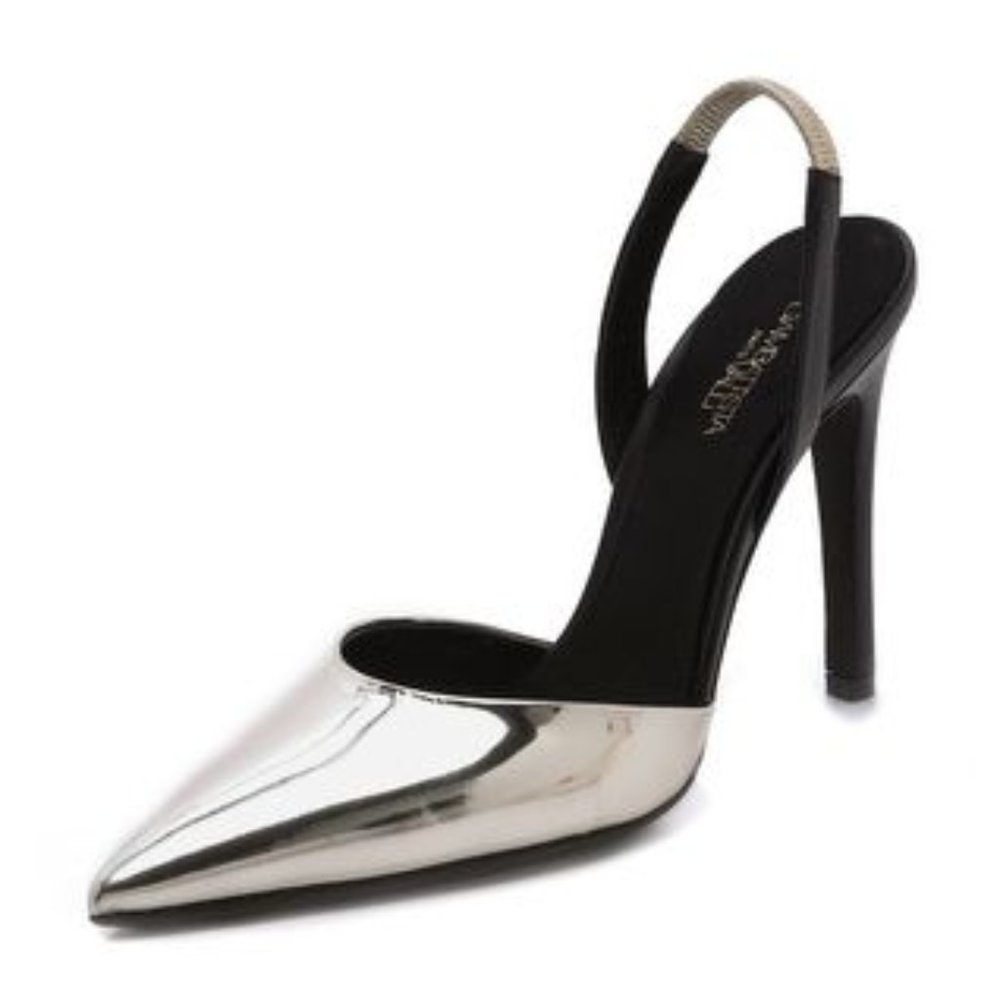Giambattista Valli Slingback Specchio Pumps GIAMB3004849618318 Color: Platino/Ne